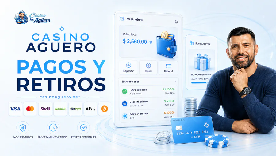 Pagos y retiros en Casino Aguero con billetera digital, tarjeta y métodos seguros de depósito